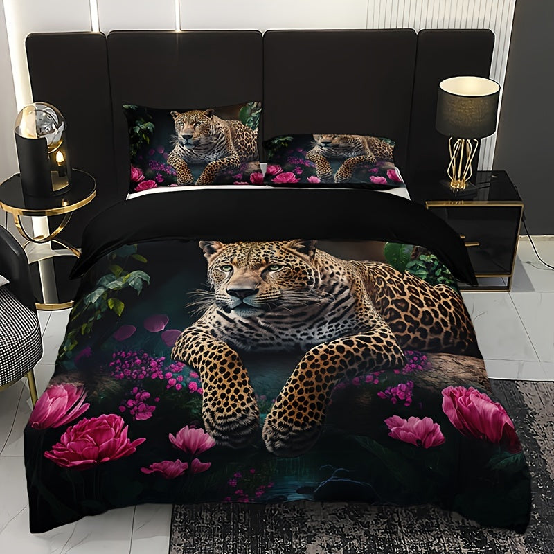 3-delige set - Dierenprint HD Digitale Bedset - Zacht en Warm voor Bank, Bed, Kantoor of Reizen - Voor Alle Seizoenen