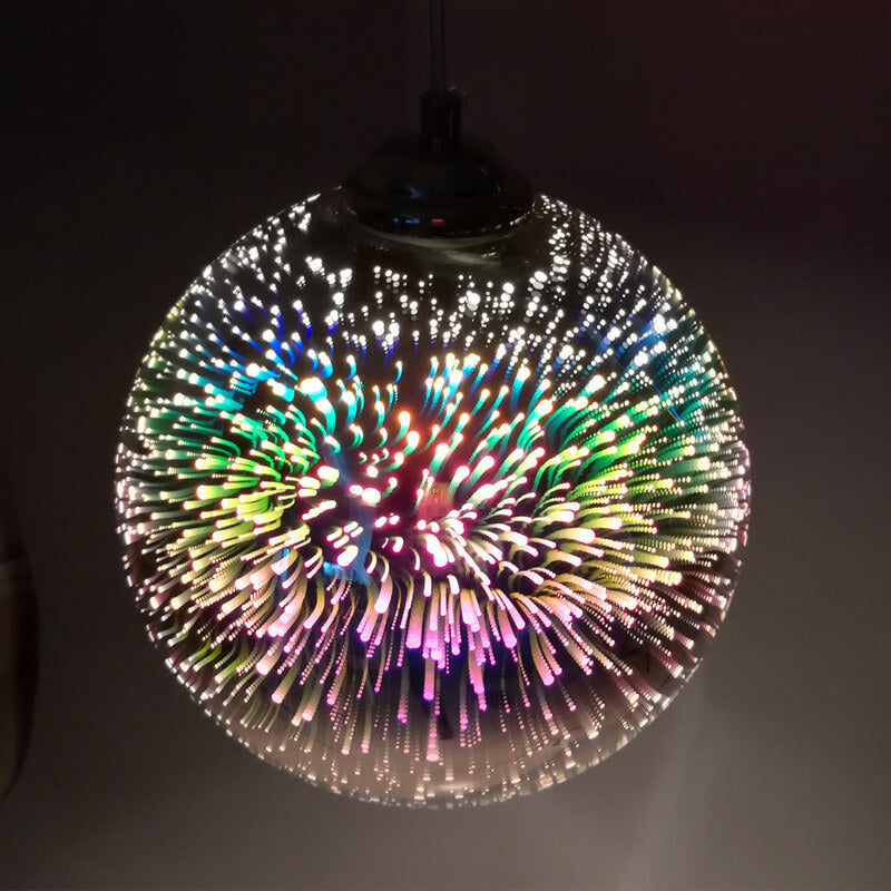 Innovatieve 3D Kleurrijke Vuurwerk Glas Hanglamp met 1 Lichtbron