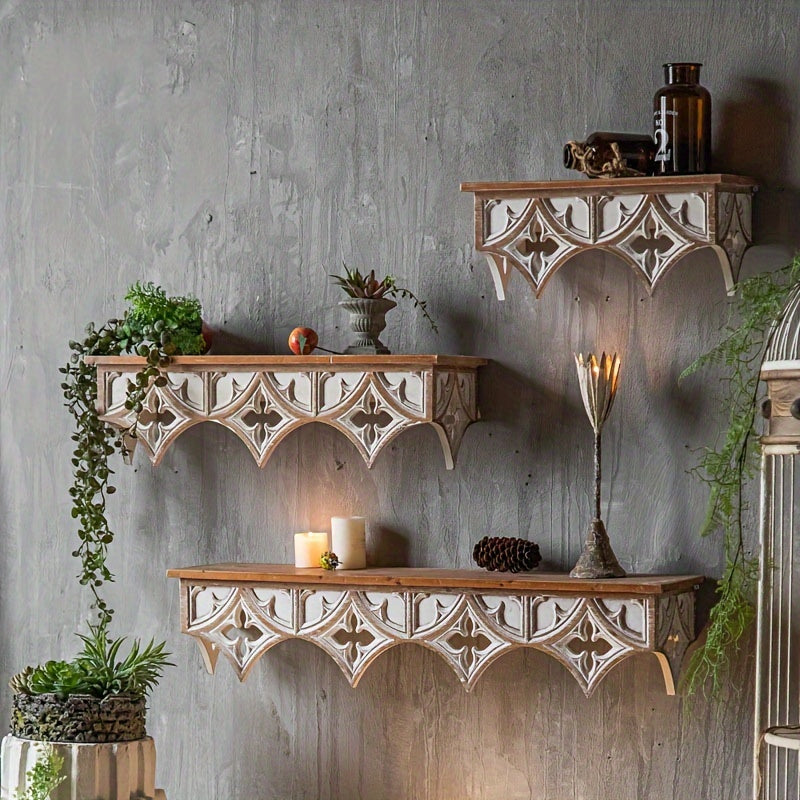 VintageWood - Rustieke Houten Wandplank Voor Woonkamer