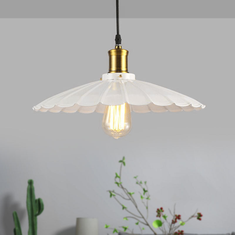 Industriele Golvende Hanglamp 1-Lichts in Zwart/Wit