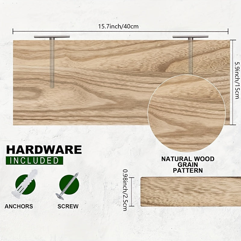 RusticFloat - Set van 3 Rustieke Houten Drijvende Planken met Onzichtbare Beugels