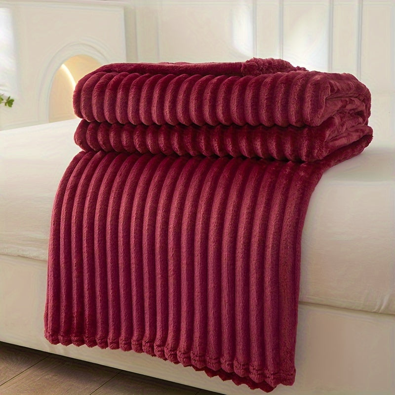 Thickened Striped Plush Deken - Zachte en Huidvriendelijke Sofa Deken, Multi-functionele Nap Deken