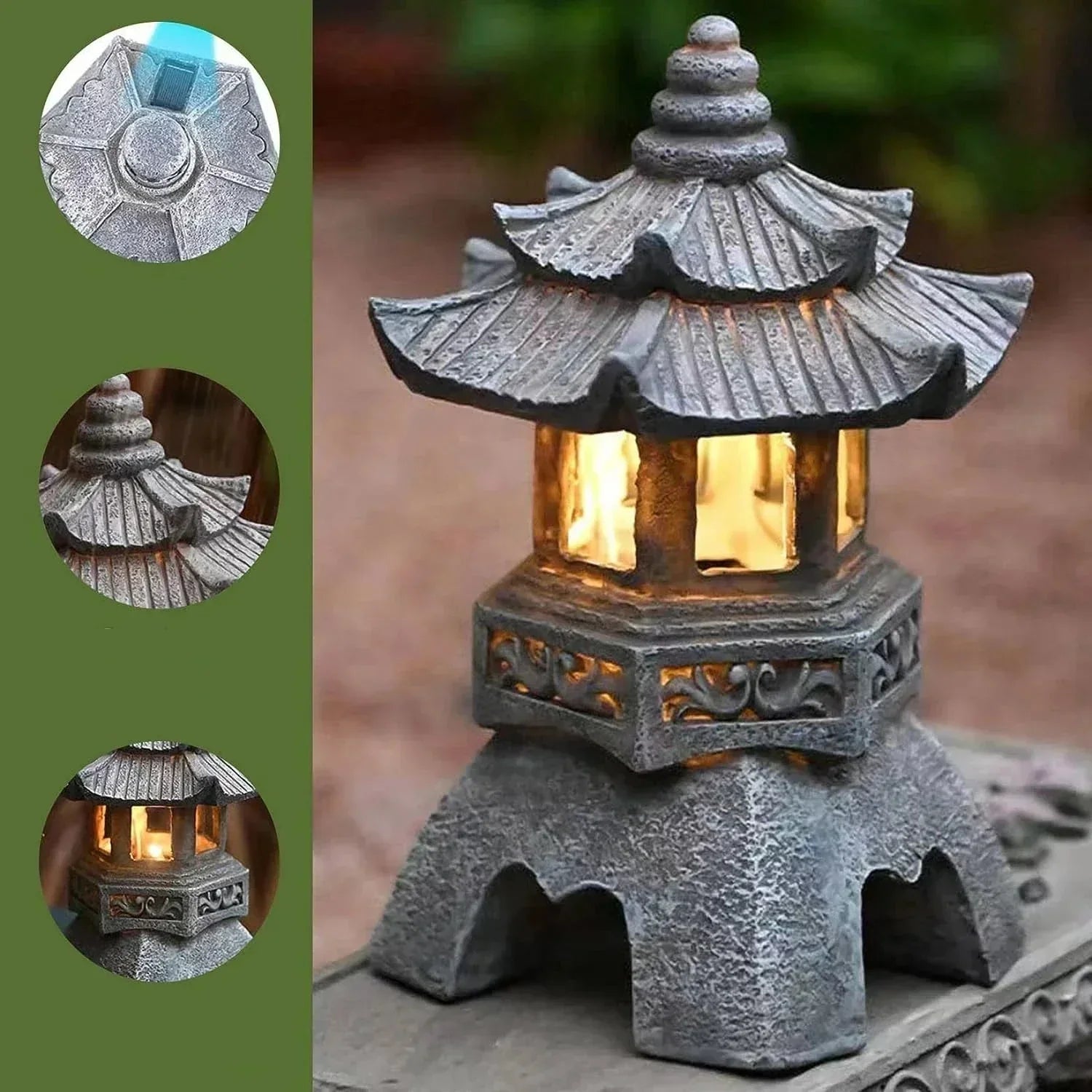 Japanese Garden Lantern – Weerbestendige Solar LED Buitenverlichting voor Zen Tuinen