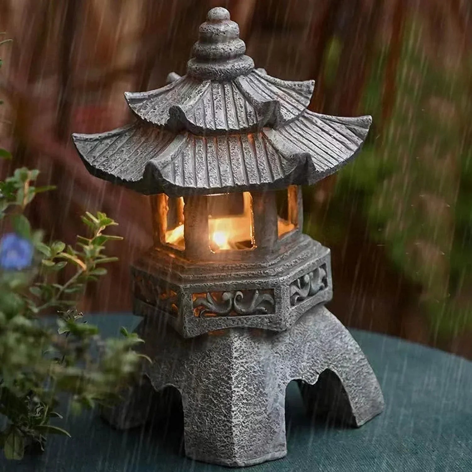 Japanese Garden Lantern – Weerbestendige Solar LED Buitenverlichting voor Zen Tuinen