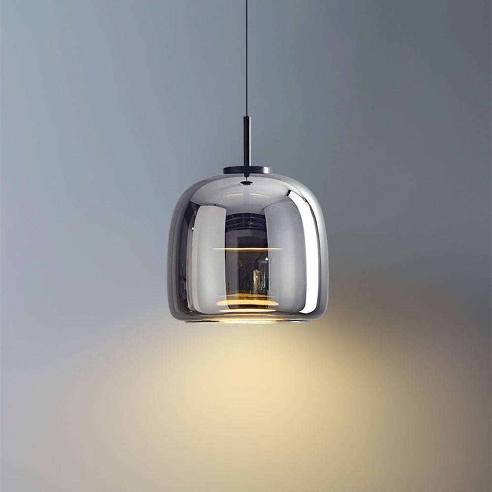 AmberGlow - Retro LED Hanglampen van Gouden Metaal en Glas