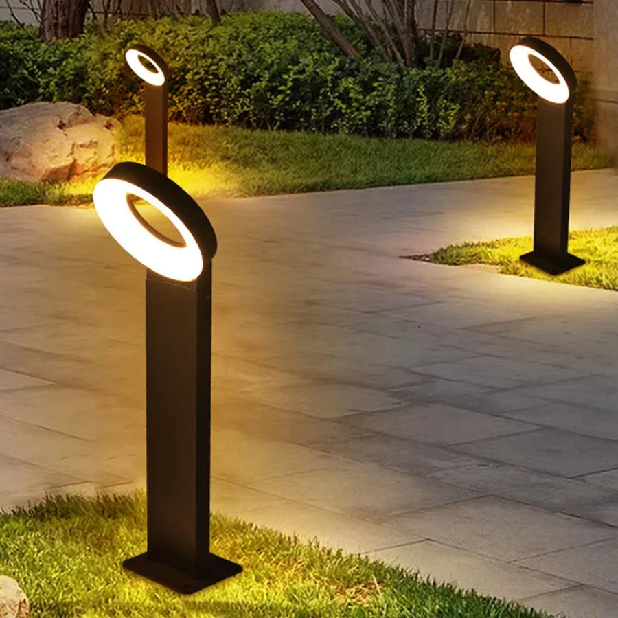 SolarGlow – Solar LED Padverlichting van Aluminium – Modern Ringdesign, Waterdicht & Energiezuinig