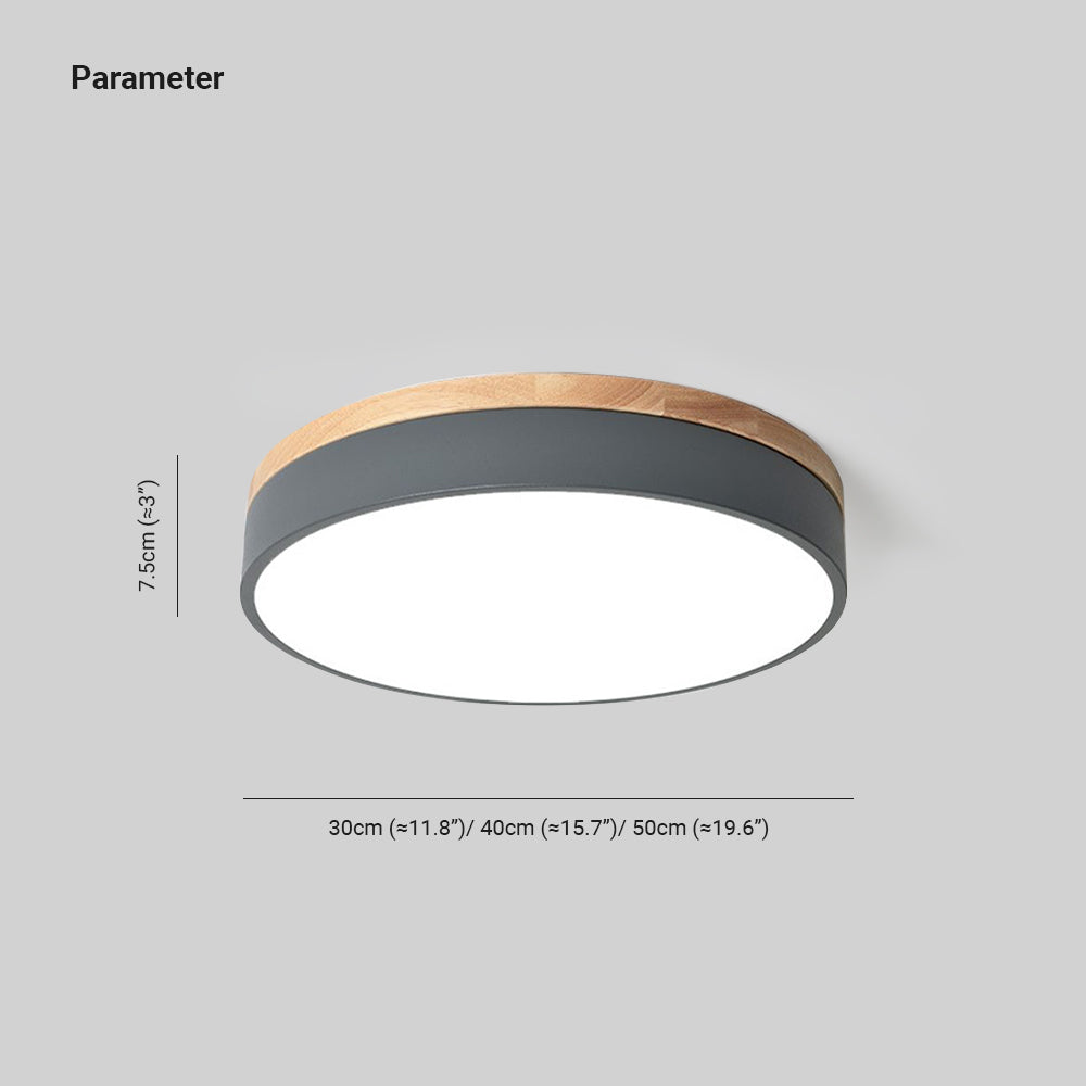 Lumière Moderne Plafondlamp - Wit Grijs Metaal en Hout voor Slaapkamer en Woonkamer