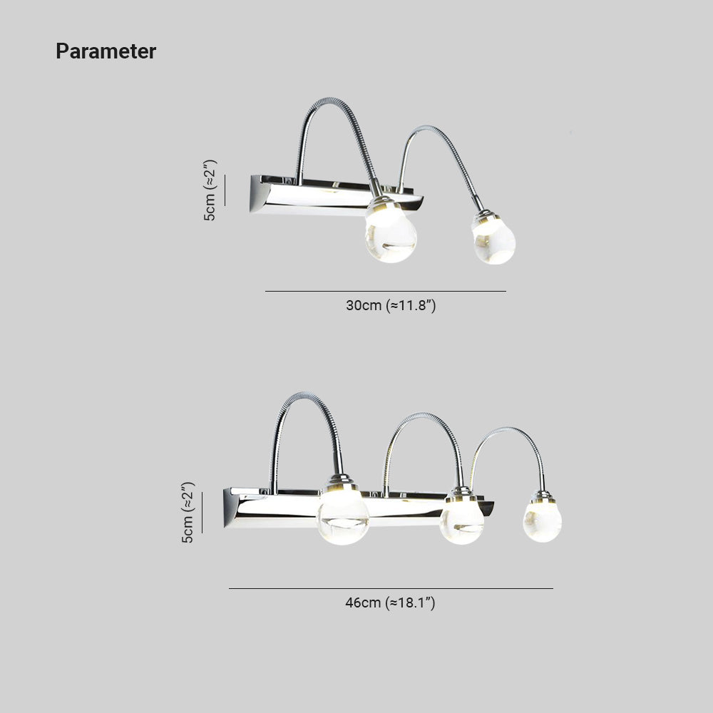 Leigh Modern LED Wandlamp Wit Woon/Badekamer Metaal Acryl 2/3-Lichten