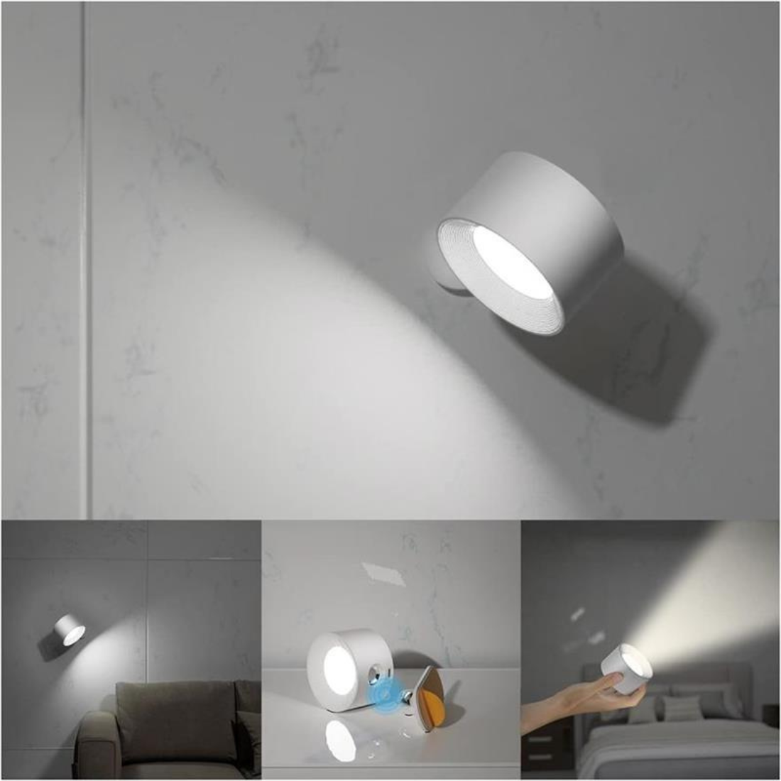 FlexiBeam - Draadloze oplaadbare 360° muurlamp