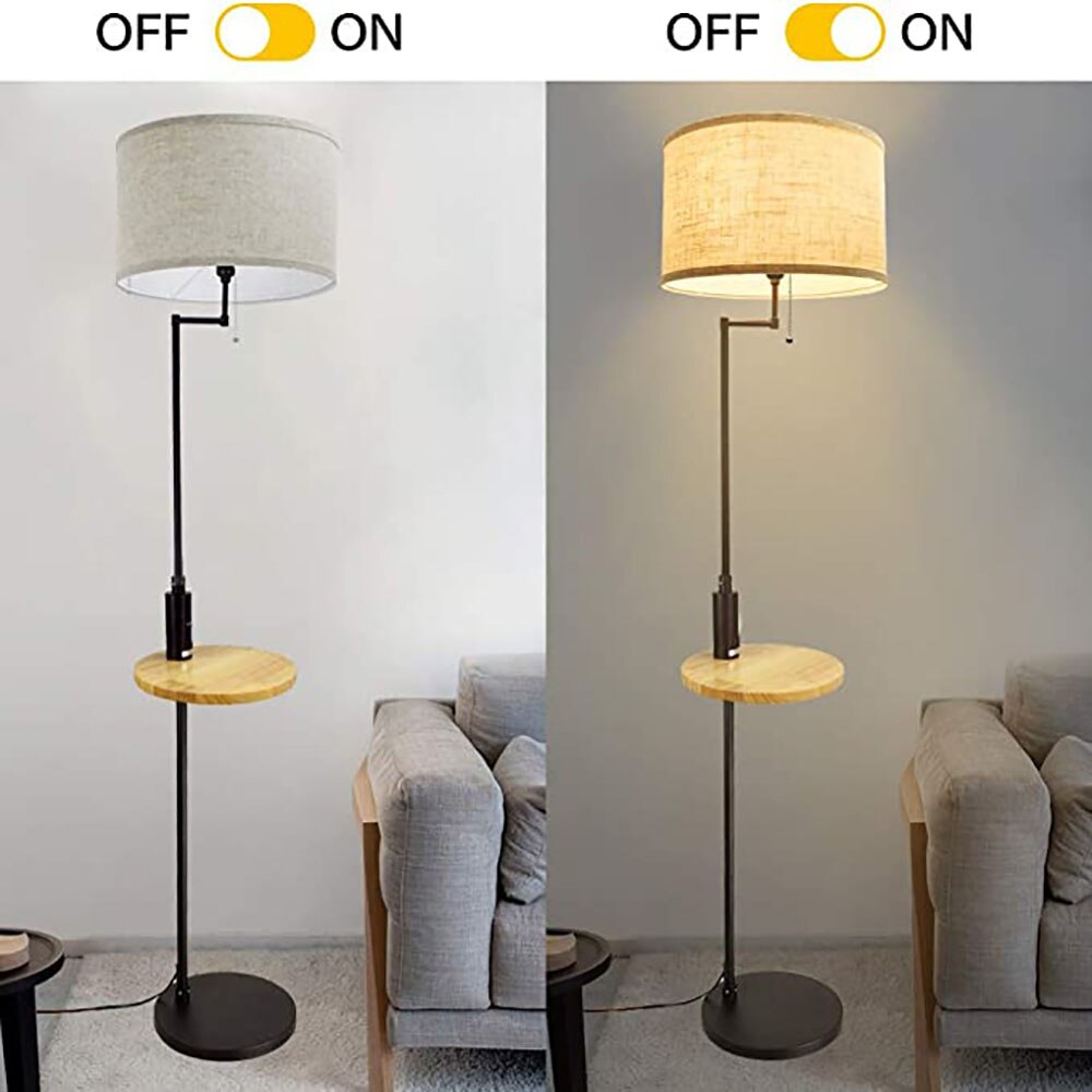 Moderne Staande Lamp met USB-Laadpoort en Tafeltje