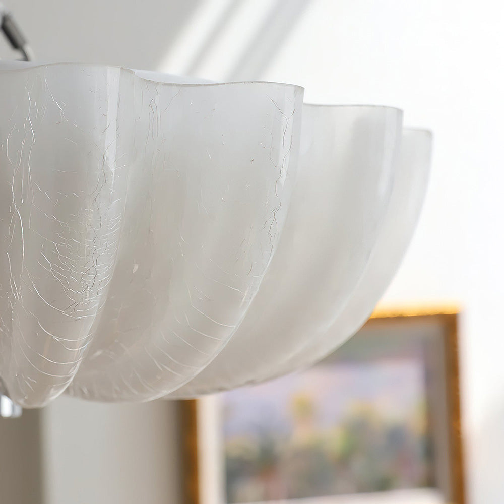 Elegante Witte Glazen Plafondlamp