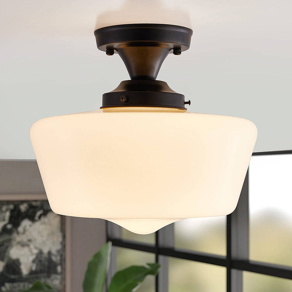 Bauhaus Crème Messing Plafondlamp voor de Hal