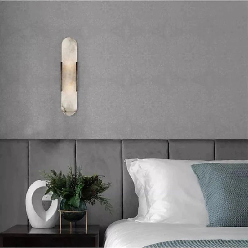 Chan LED Wandlamp Zwart/Goud - Eetkamer/Slaapkamer - Metaal/Dolomiet