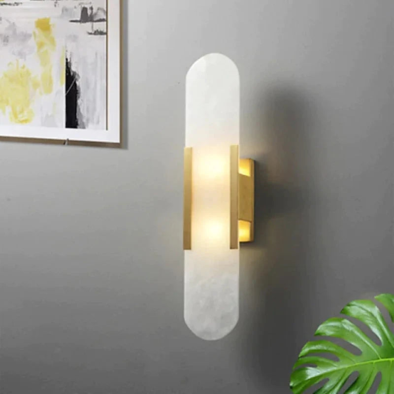 Chan LED Wandlamp Zwart/Goud - Eetkamer/Slaapkamer - Metaal/Dolomiet