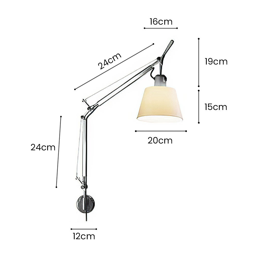 Moderne Draaibare Zilveren Wandlamp