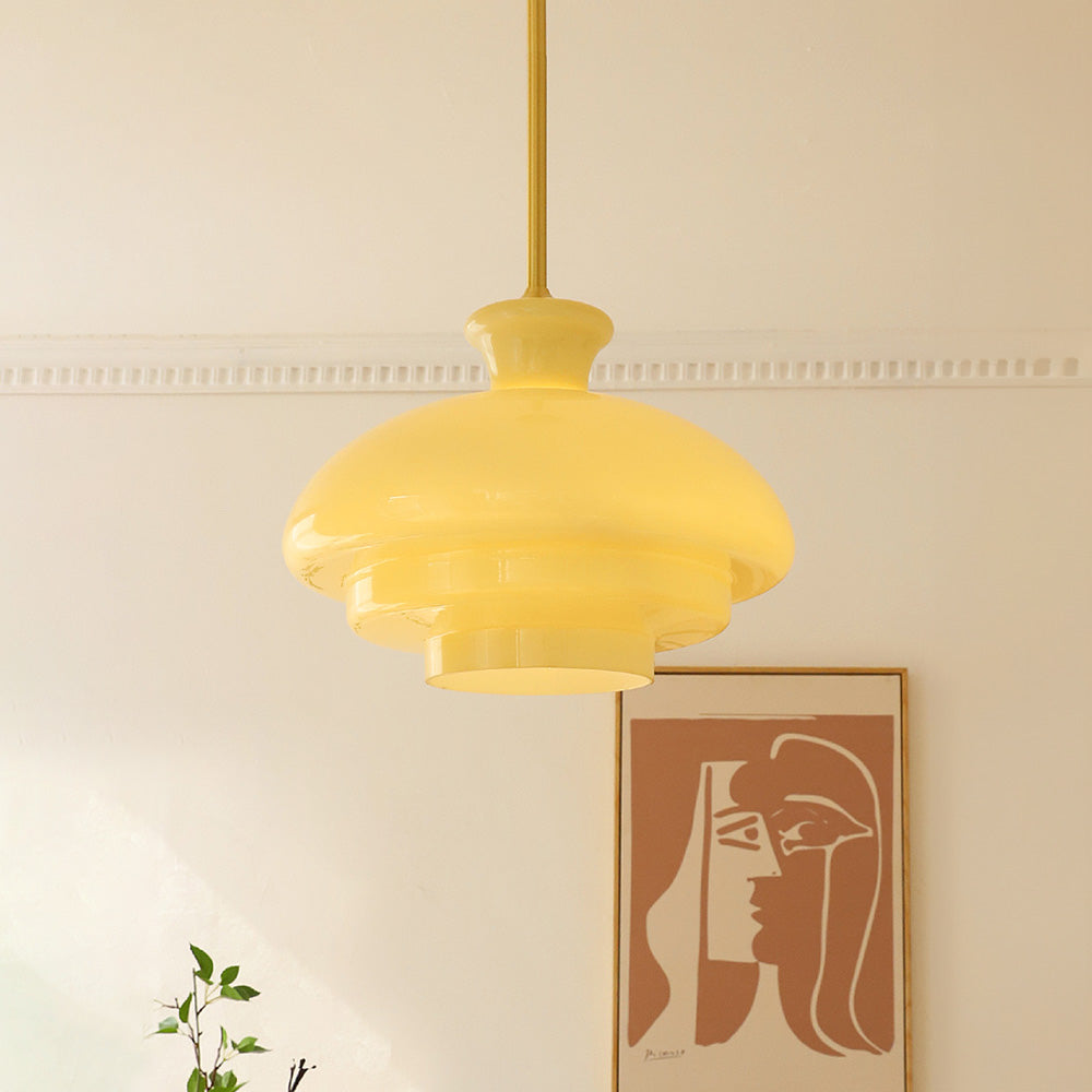 Bauhaus Gele Drie Lagen Hanglamp