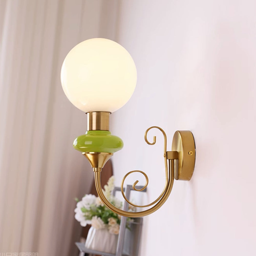 Franse Retro Glas 1-Licht Wandlamp