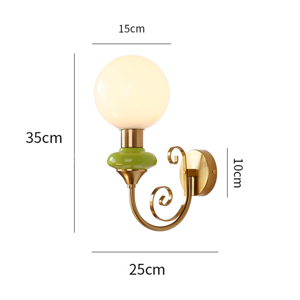 Franse Retro Glas 1-Licht Wandlamp