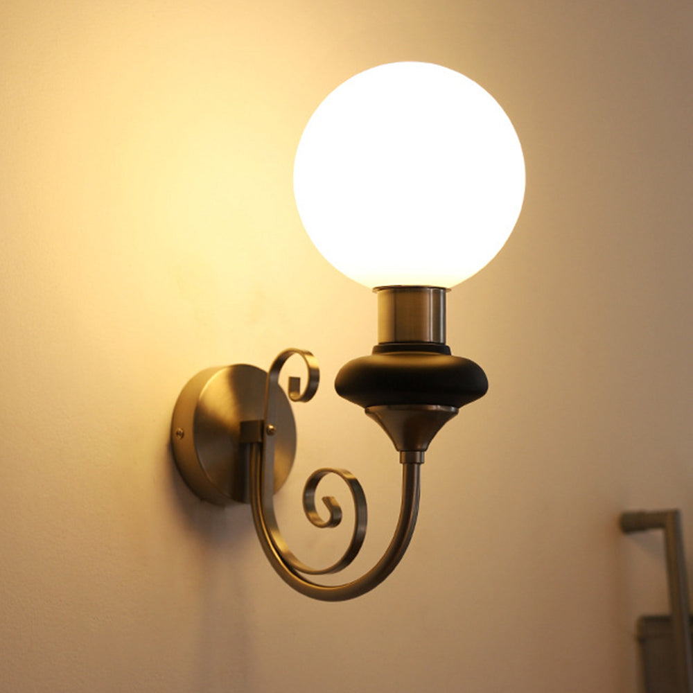 Franse Retro Glas 1-Licht Wandlamp