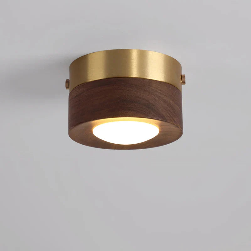 WoodAura - Walnoot Plafondlamp met LED Spot