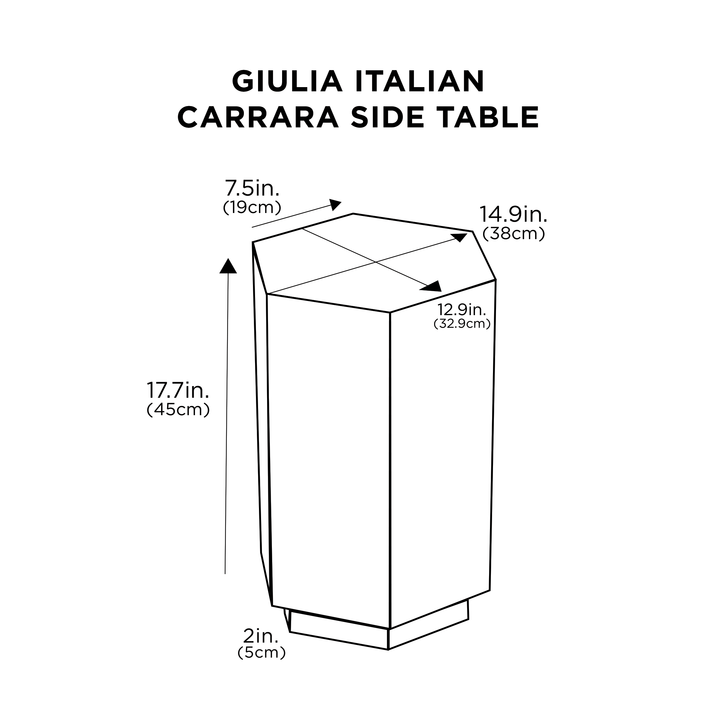 Giulia Italiaanse Carrara Bijzettafel