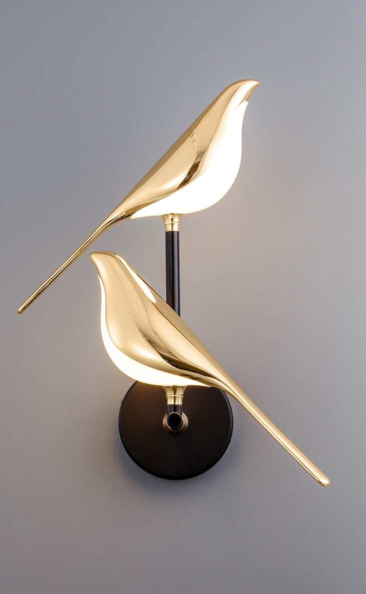 VogelLicht - Scandinavische LED-vogel wandlamp