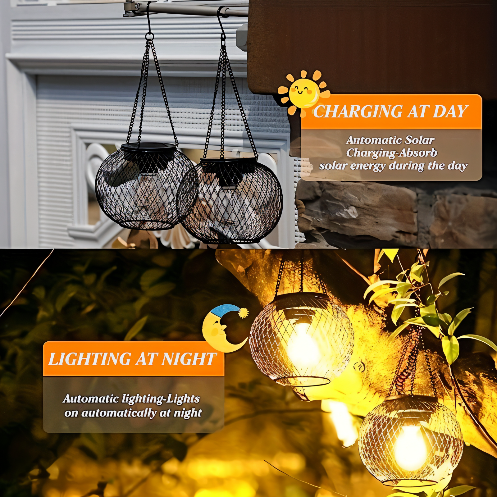 Lumentalic - Waterdichte Hangslinger Solarlamp voor Buiten