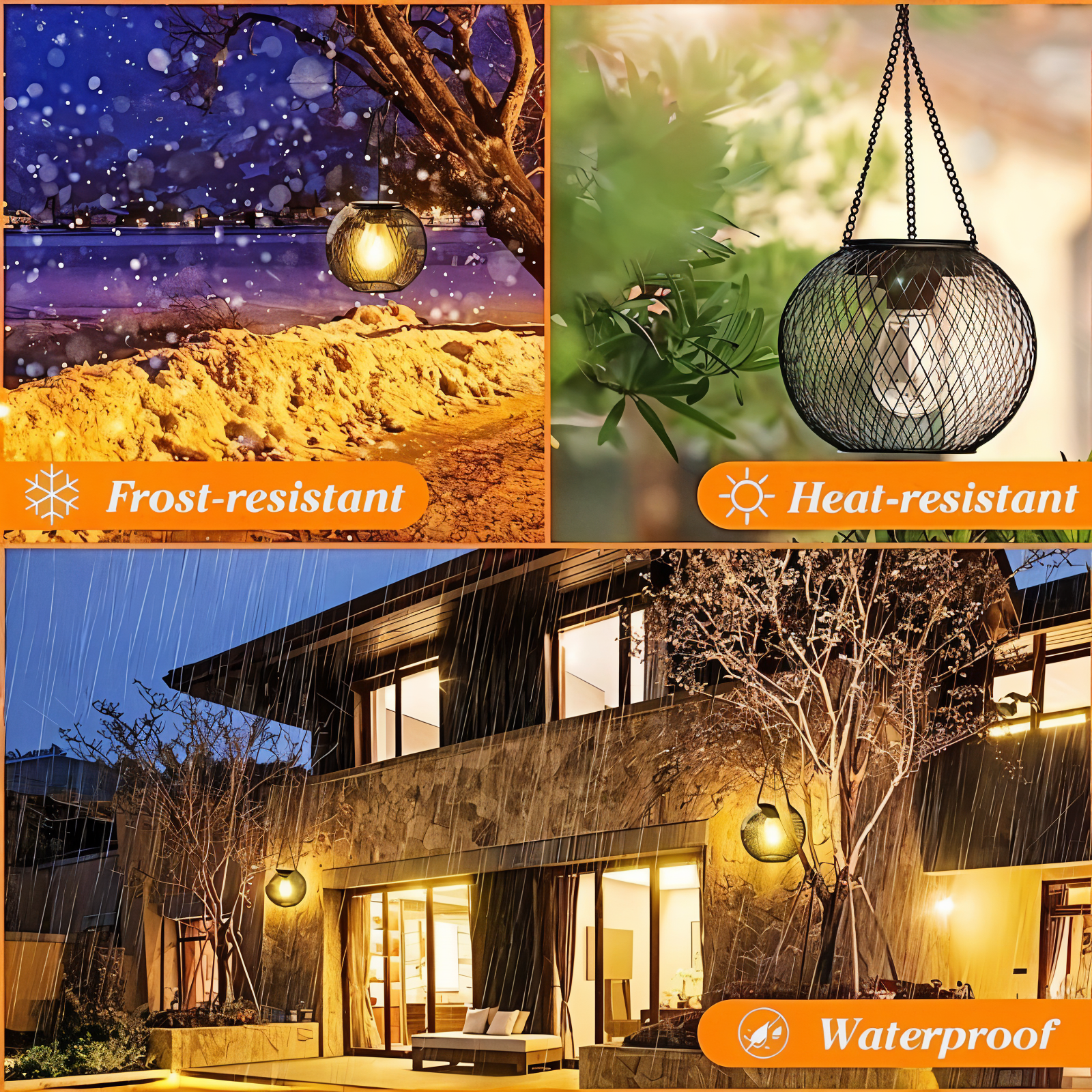 Lumentalic - Waterdichte Hangslinger Solarlamp voor Buiten