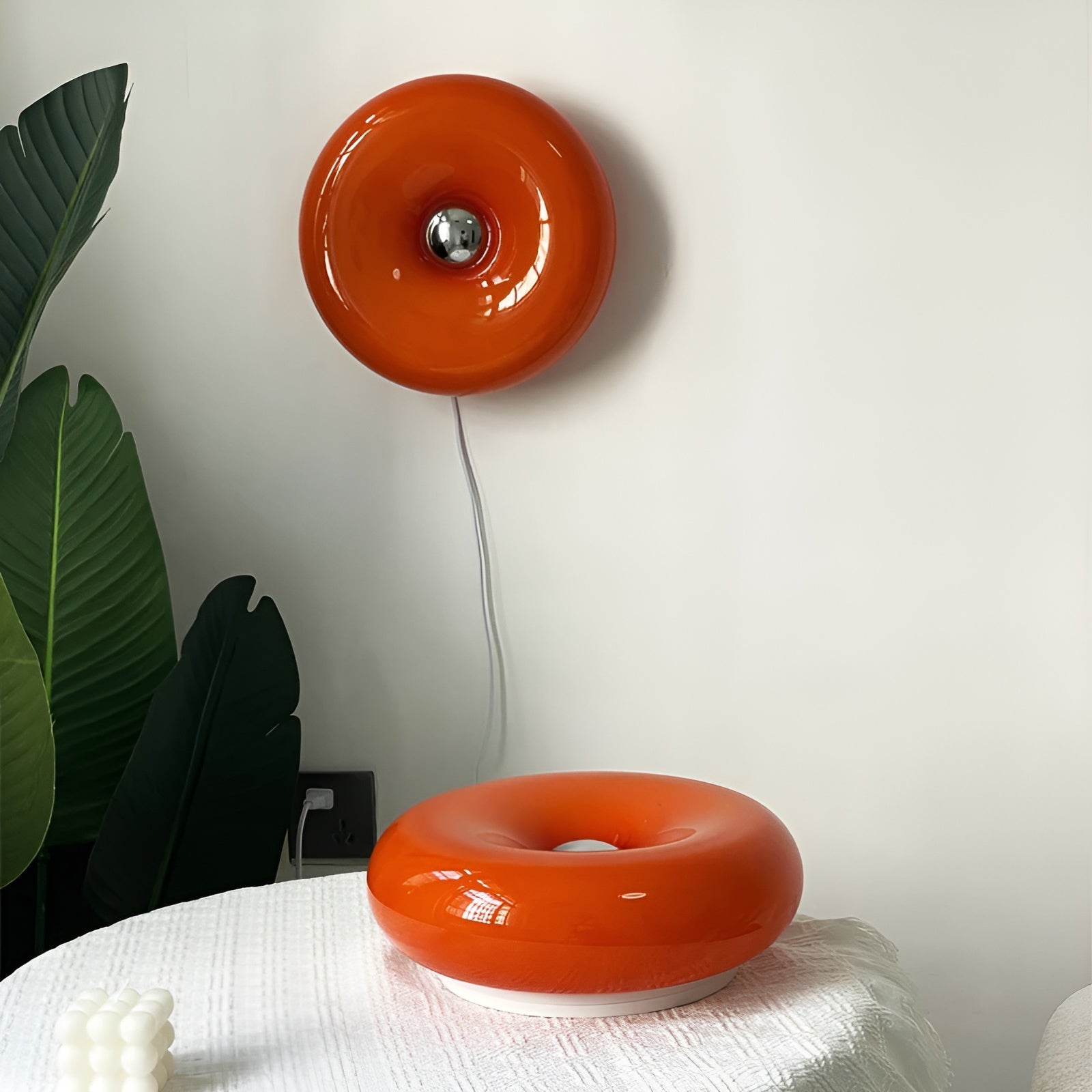 Orange Donut Lamp - Stijlvolle Wandleuchte en Tafellamp