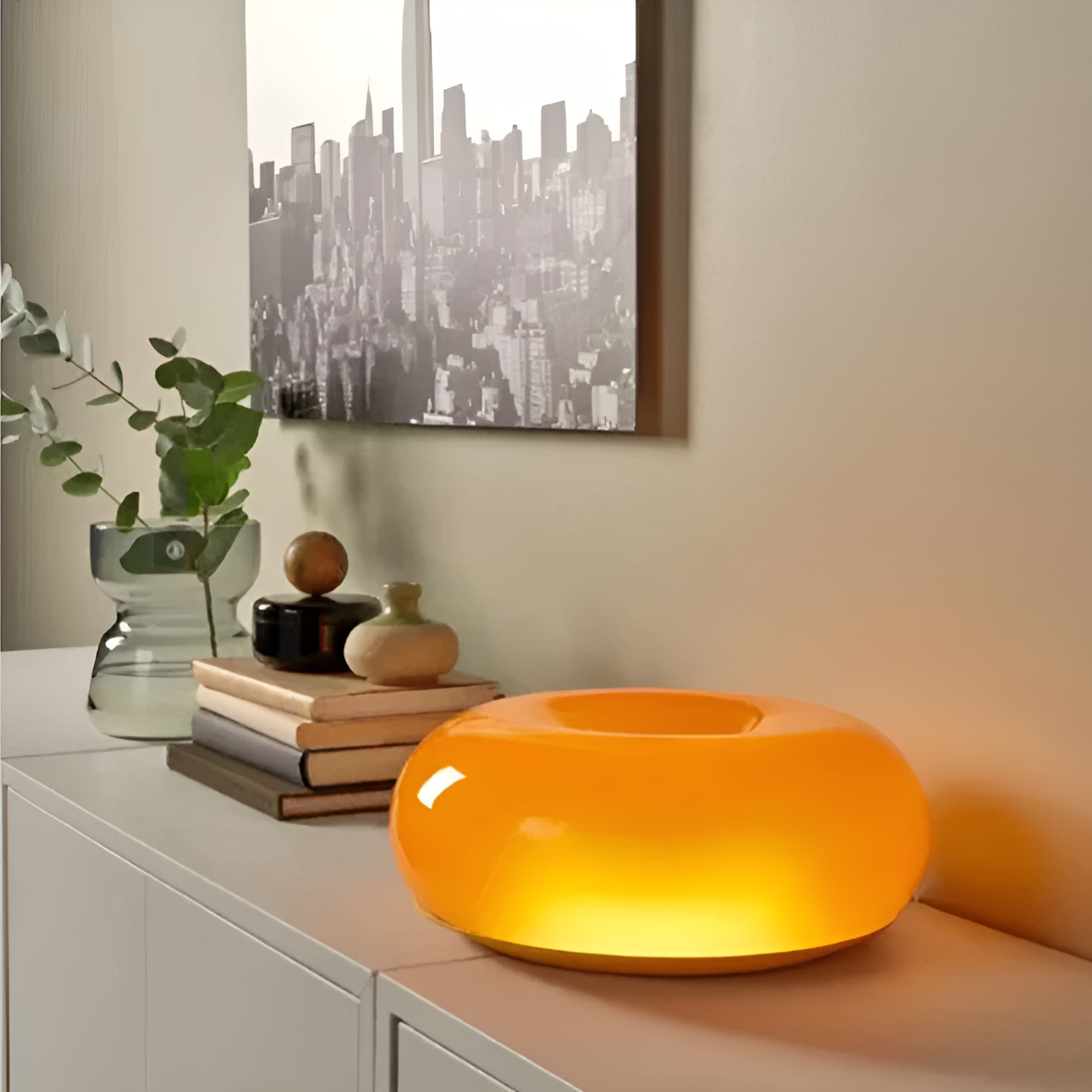 Orange Donut Lamp - Stijlvolle Wandleuchte en Tafellamp