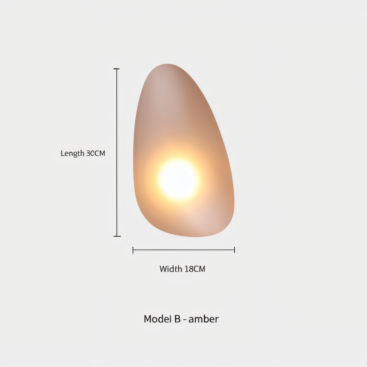 PebbleHue Wandlamp - LED Wandlamp van Glas in Noordse Stijl