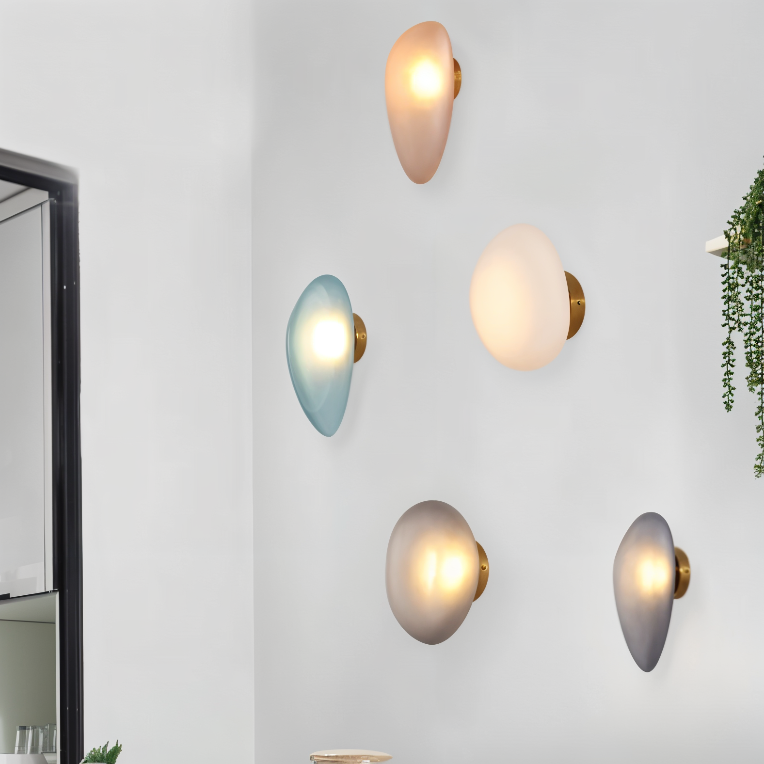 PebbleHue Wandlamp - LED Wandlamp van Glas in Noordse Stijl