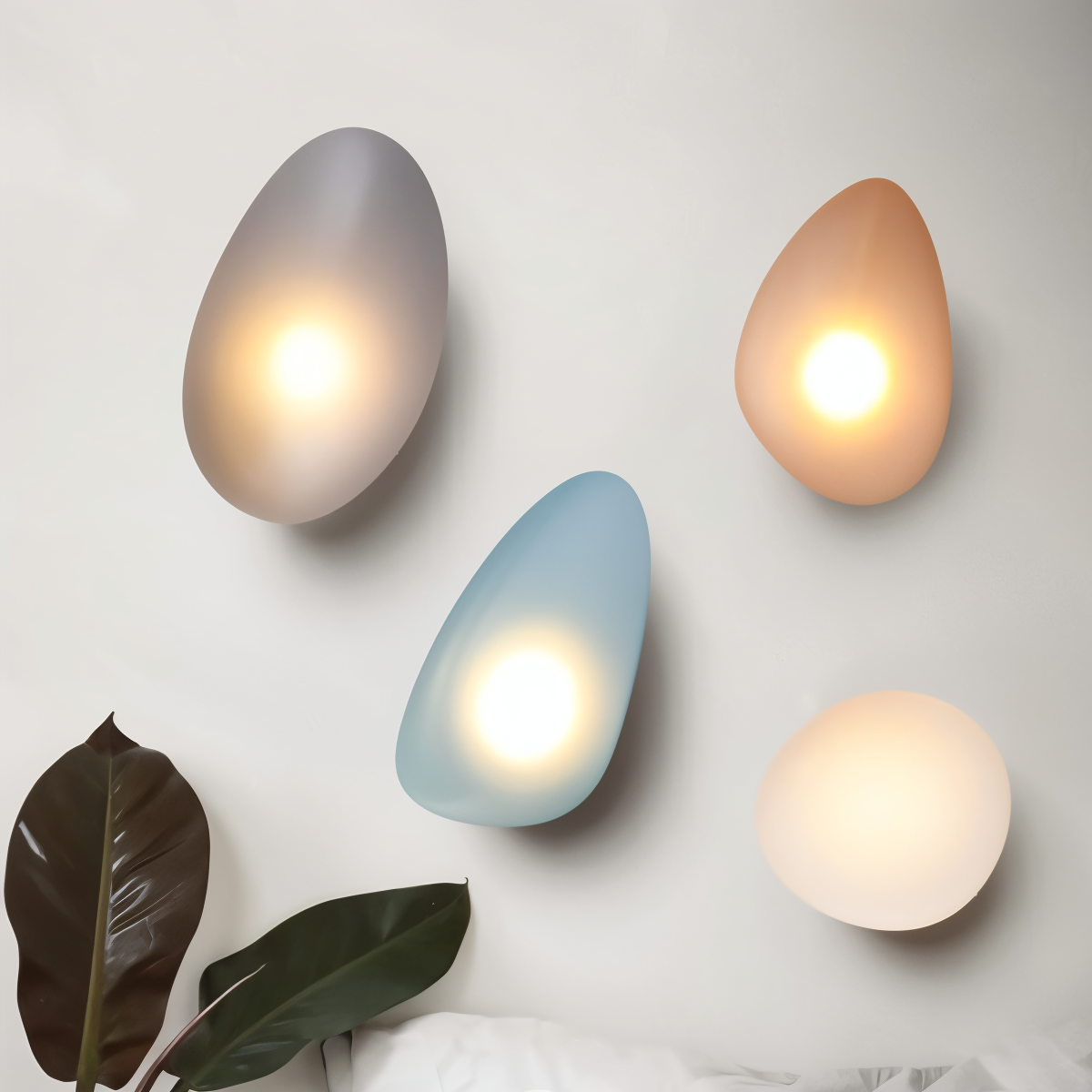 PebbleHue Wandlamp - LED Wandlamp van Glas in Noordse Stijl