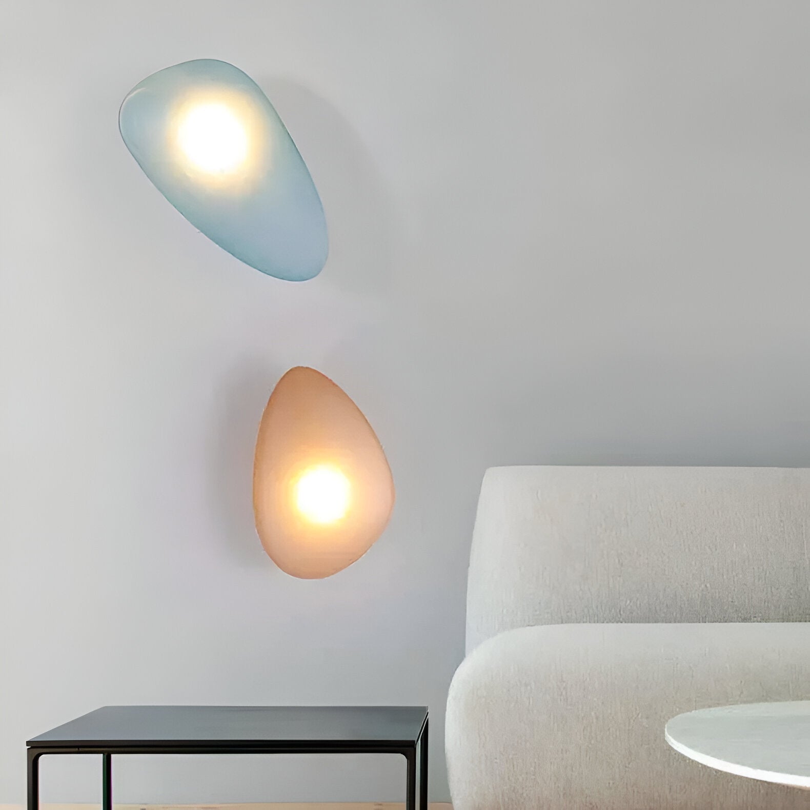 PebbleHue Wandlamp - LED Wandlamp van Glas in Noordse Stijl