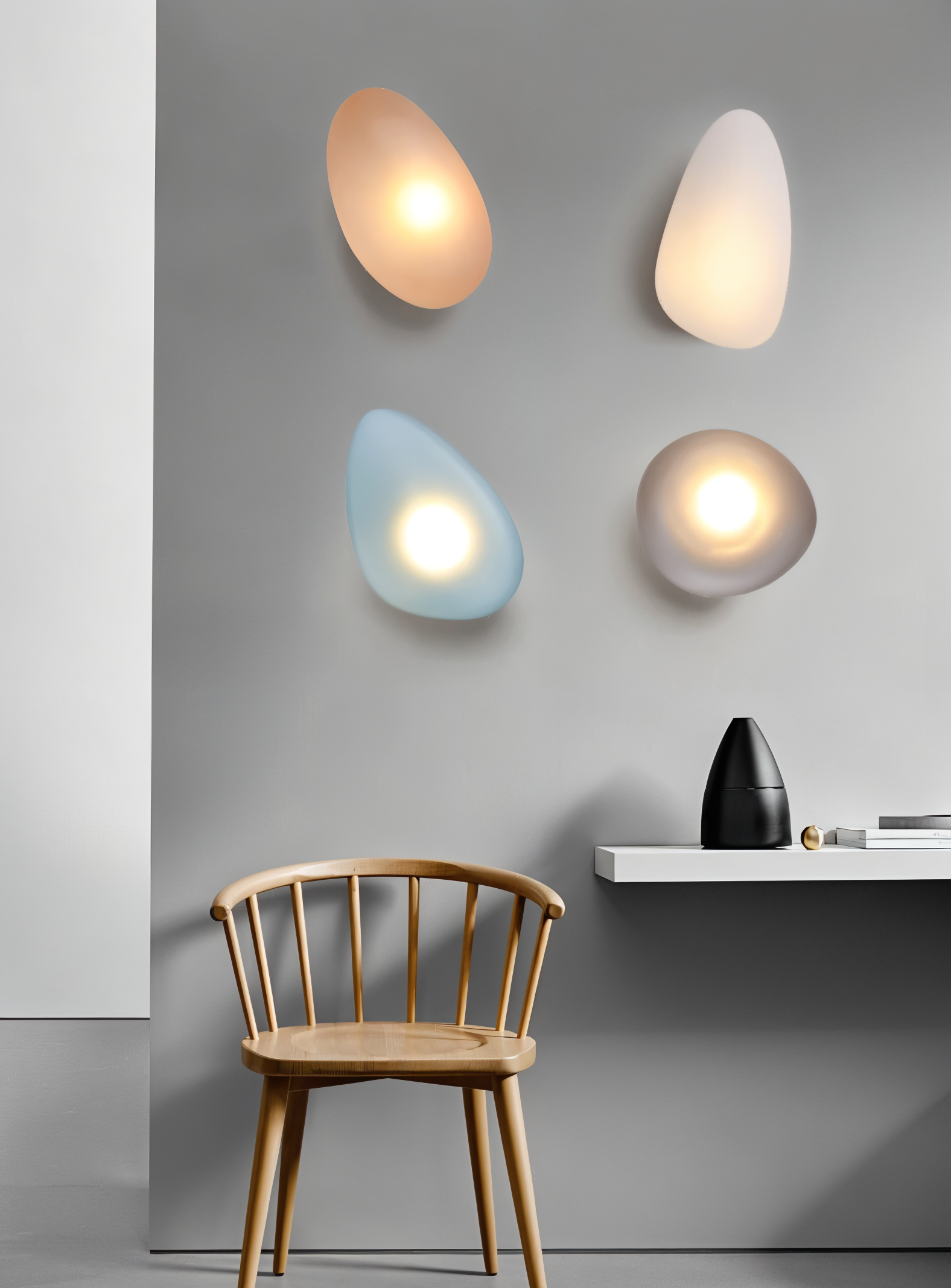 PebbleHue Wandlamp - LED Wandlamp van Glas in Noordse Stijl