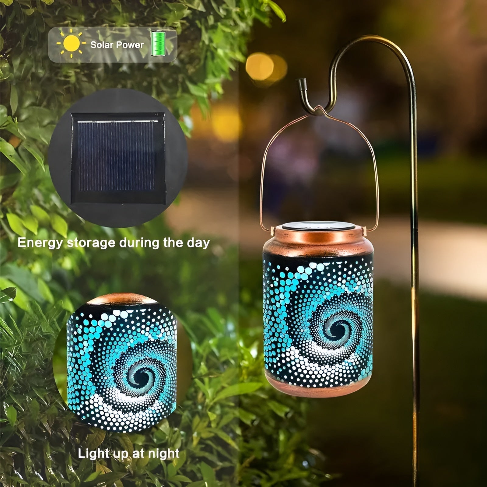 SpiCircle - Solarprojectorlamp met Spiraleffect voor Buiten