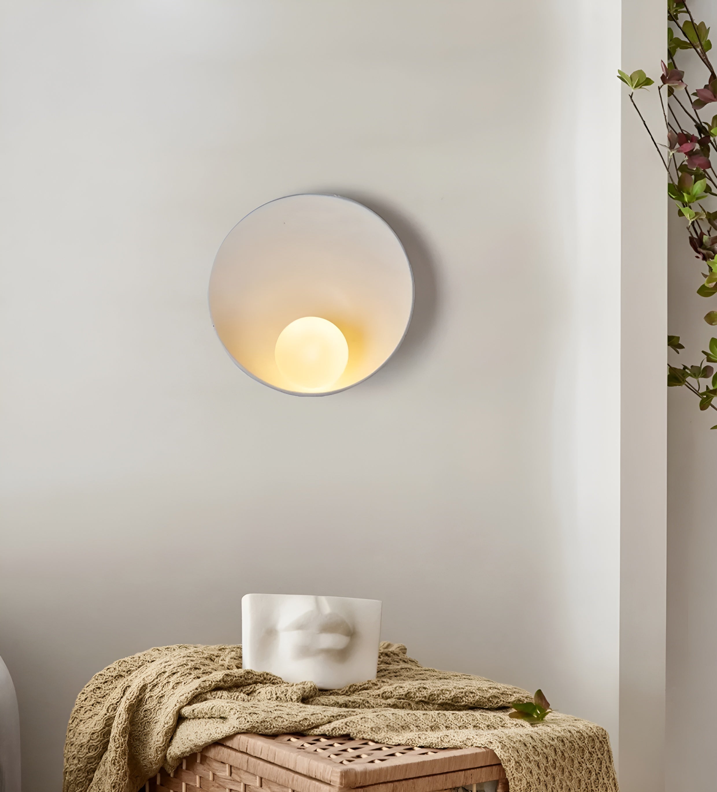 White Pearl Lamp - Witte Wandlamp met Wabi-Sabi Design