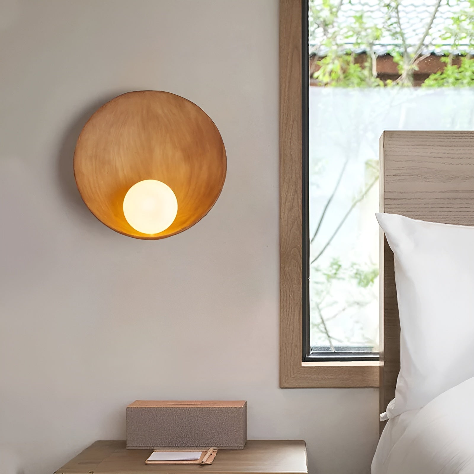 White Pearl Lamp - Witte Wandlamp met Wabi-Sabi Design