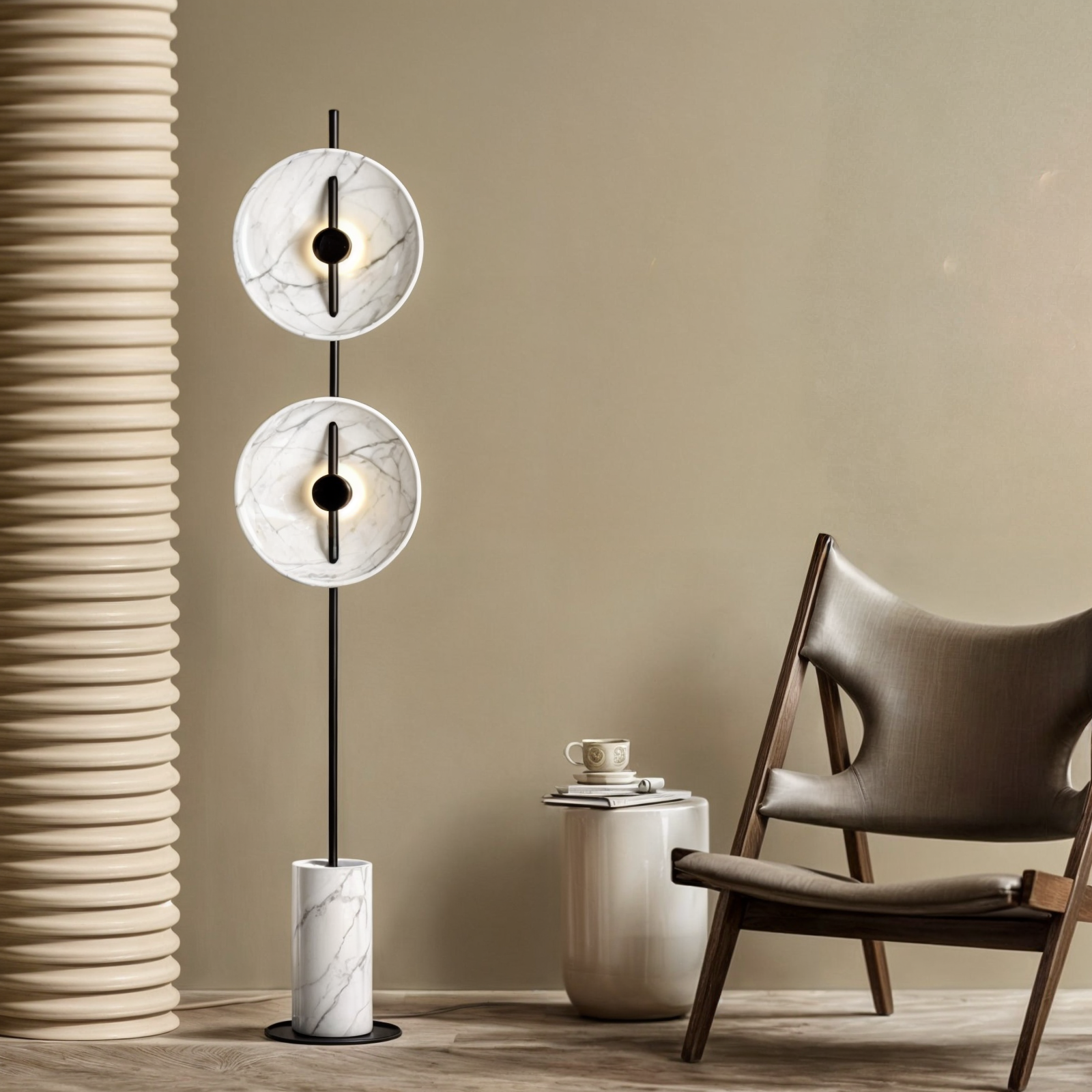 Marmeren Manie Vloerlamp: Luxe Verlichting voor een Elegant Interieur