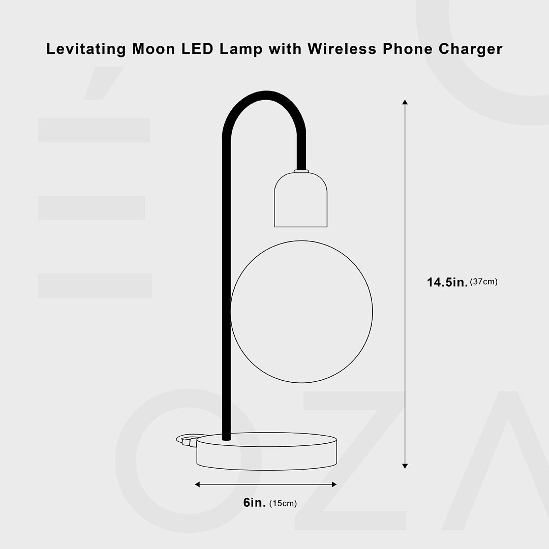 Moon LED Lamp met Draadloze Telefoonoplader