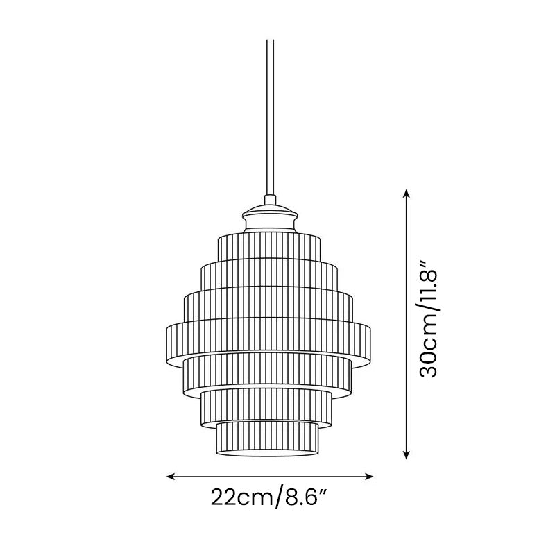 Flesvormige Messing Glazen Hanglamp