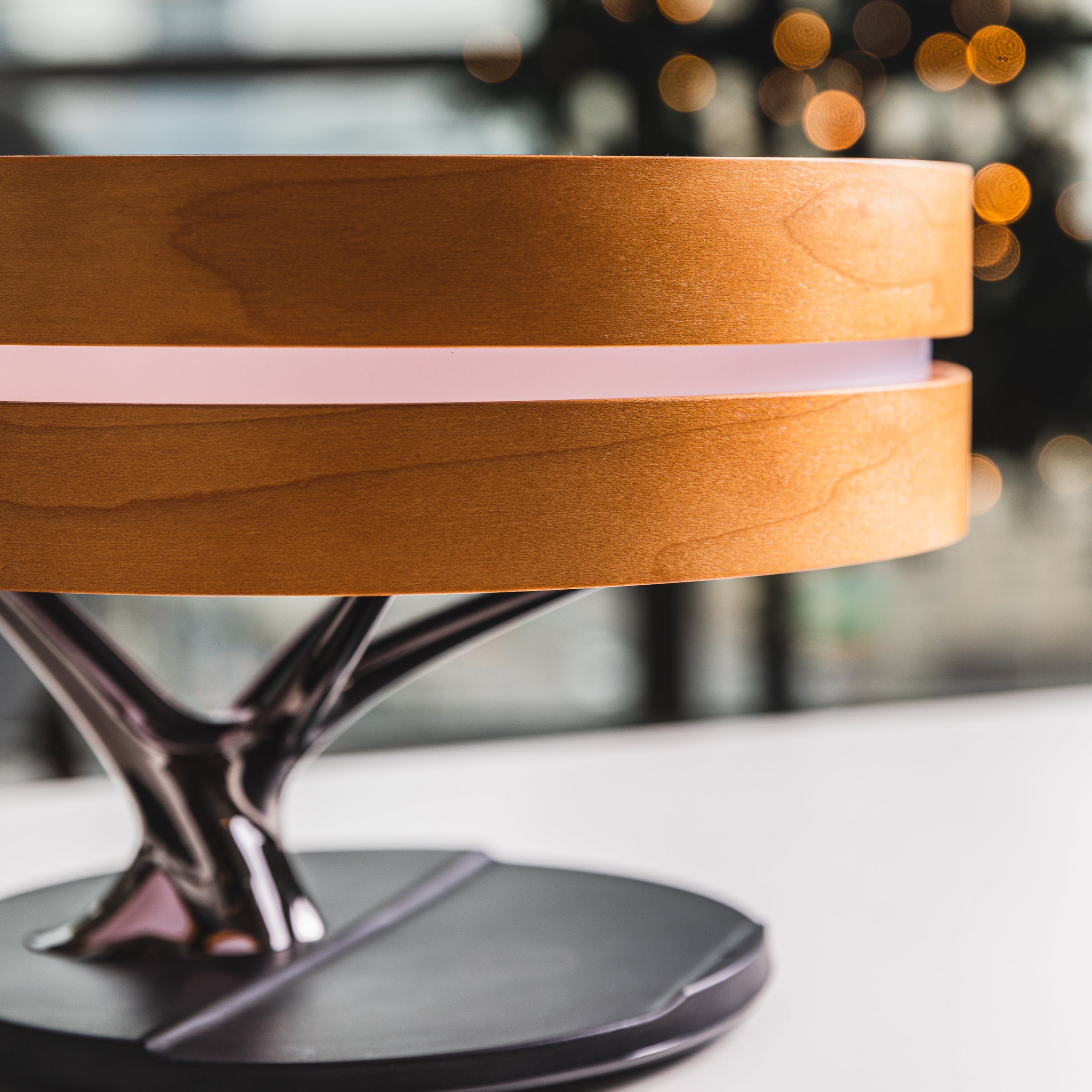 Circle of Life Lamp - Ronde Houten Tafellamp