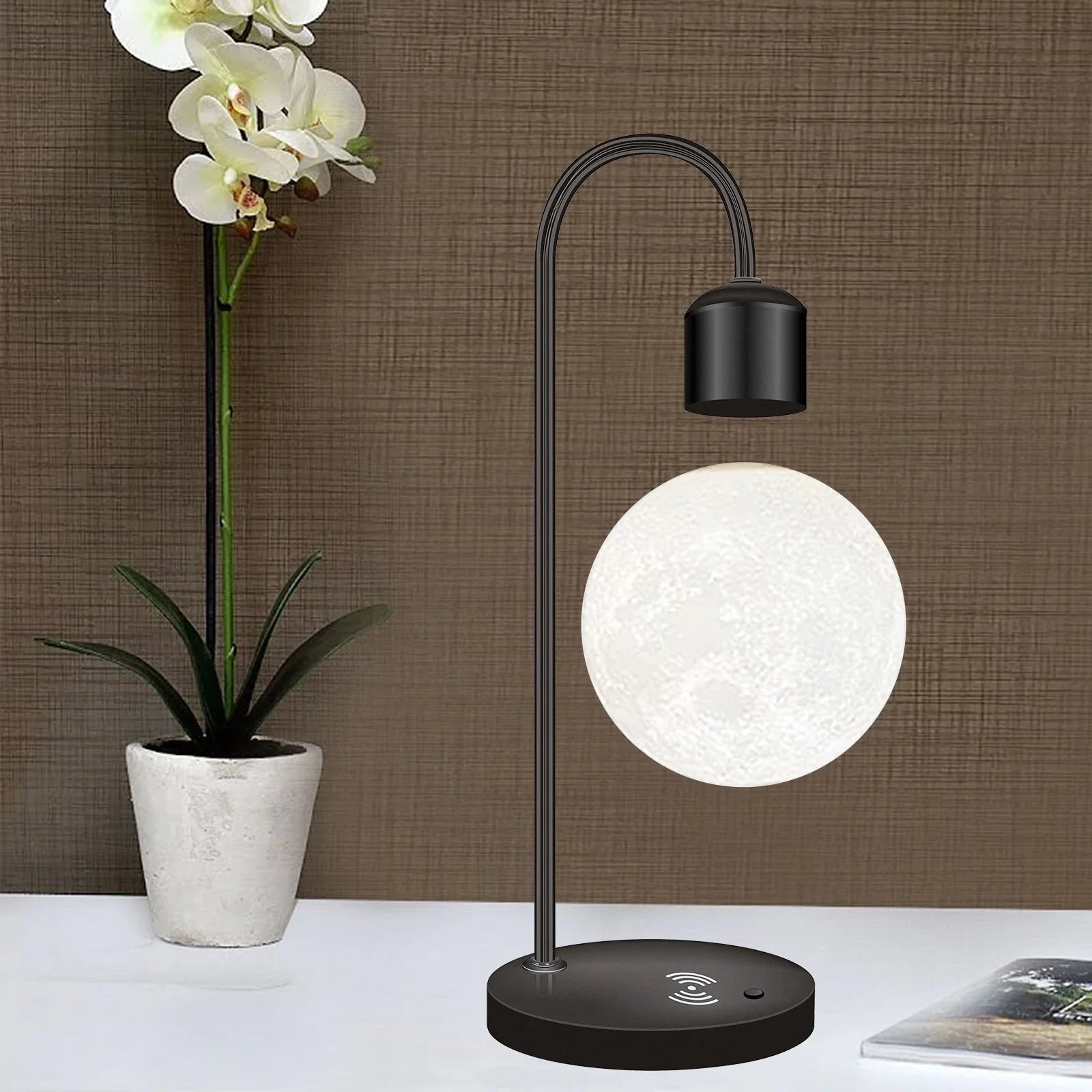 Zwevende Maanlamp met Draadloze Telefoonoplader