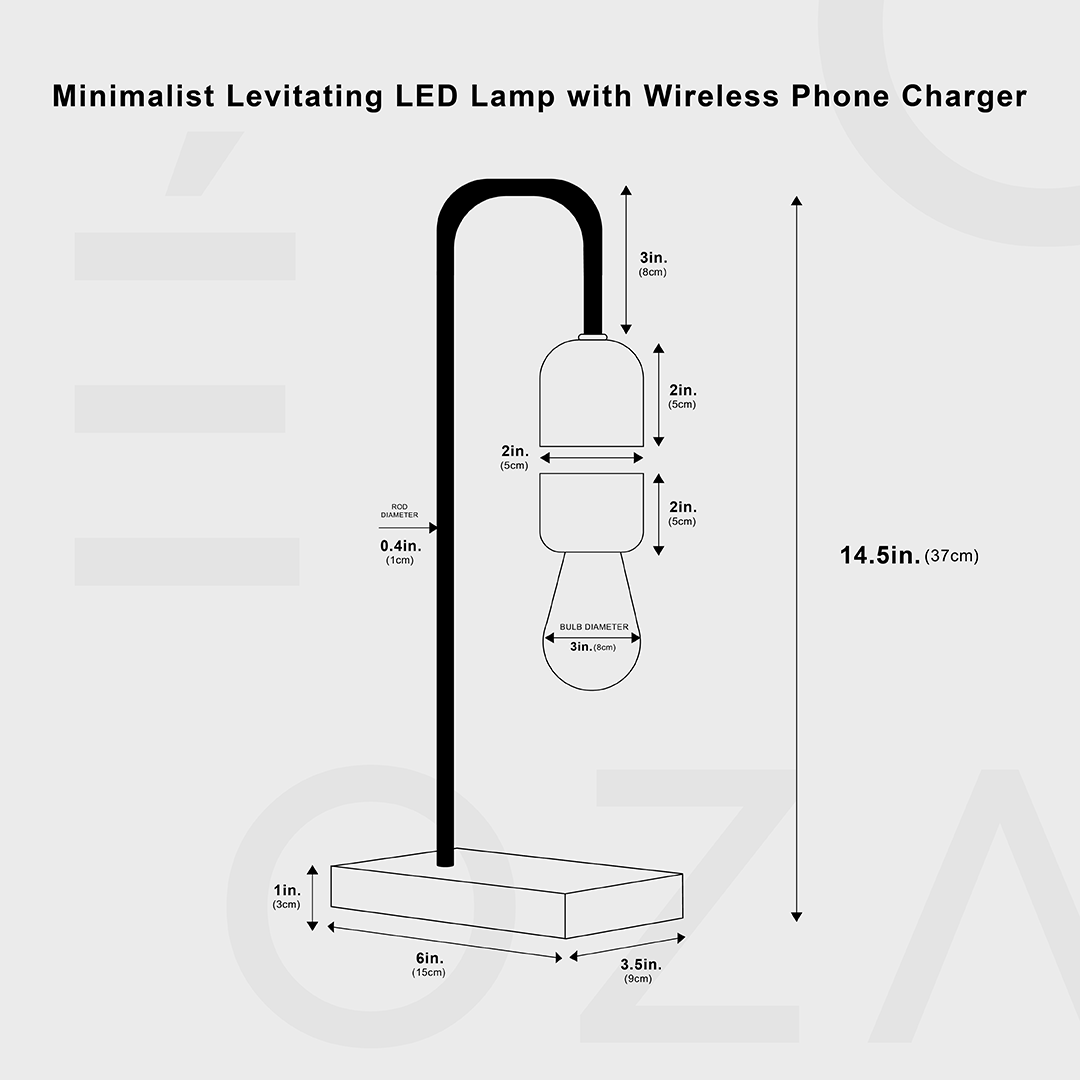 Minimalistische Zwevende LED Lamp met Draadloze Telefoonoplader