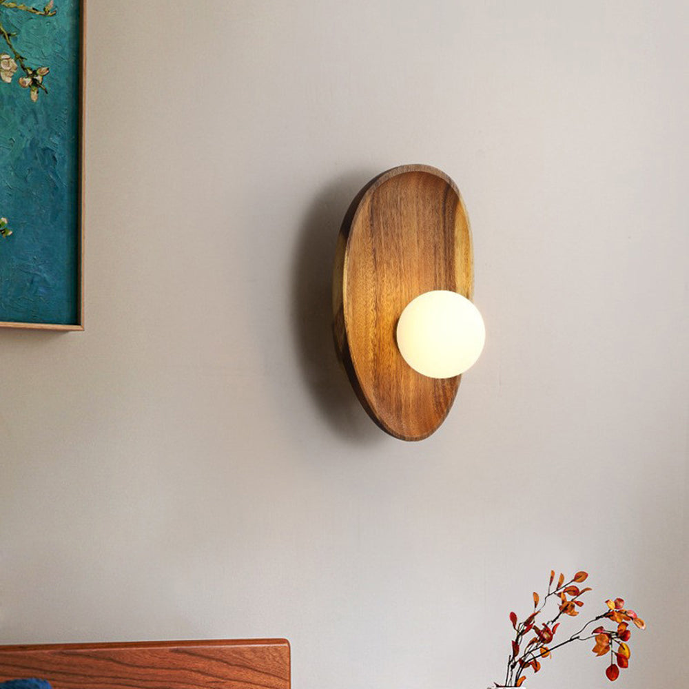 Minimalistische Massief Houten Wandlamp