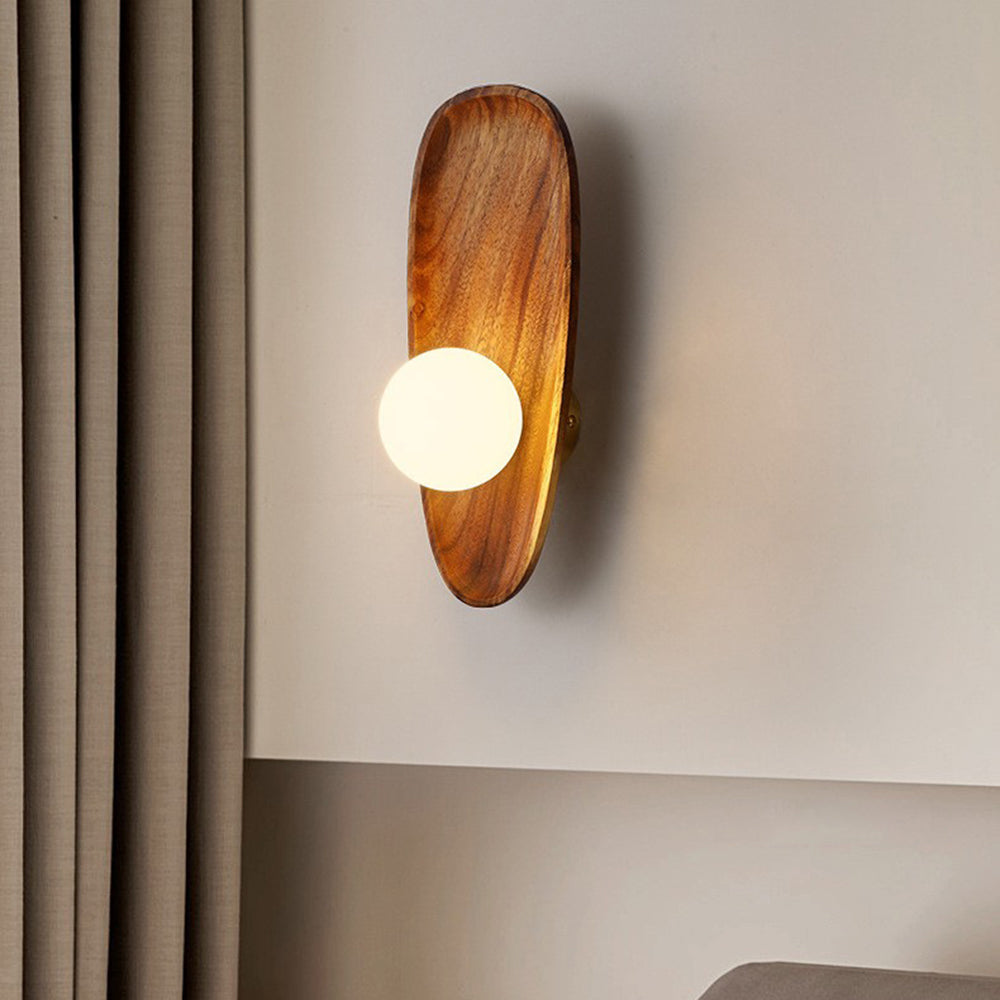 Minimalistische Massief Houten Wandlamp