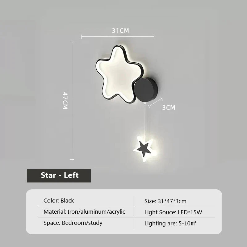 LumiDroom - Wolken Ster Maan LED-Wandlamp