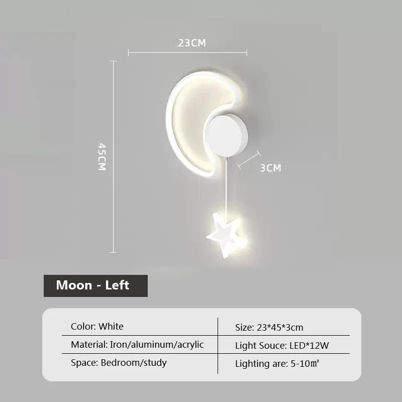 LumiDroom - Wolken Ster Maan LED-Wandlamp