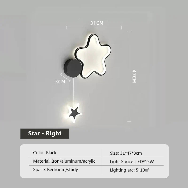 LumiDroom - Wolken Ster Maan LED-Wandlamp