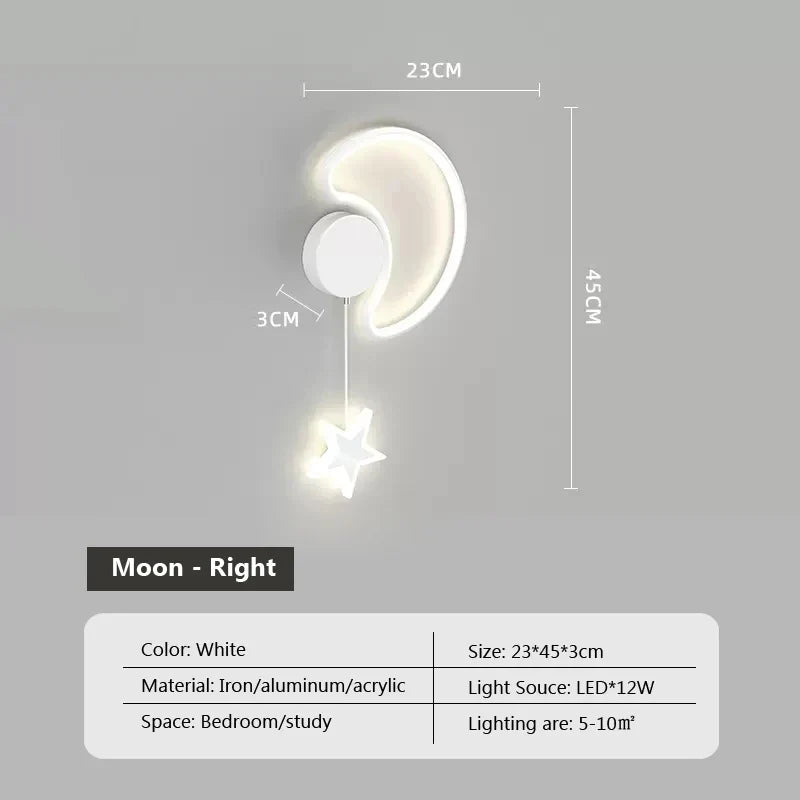 LumiDroom - Wolken Ster Maan LED-Wandlamp